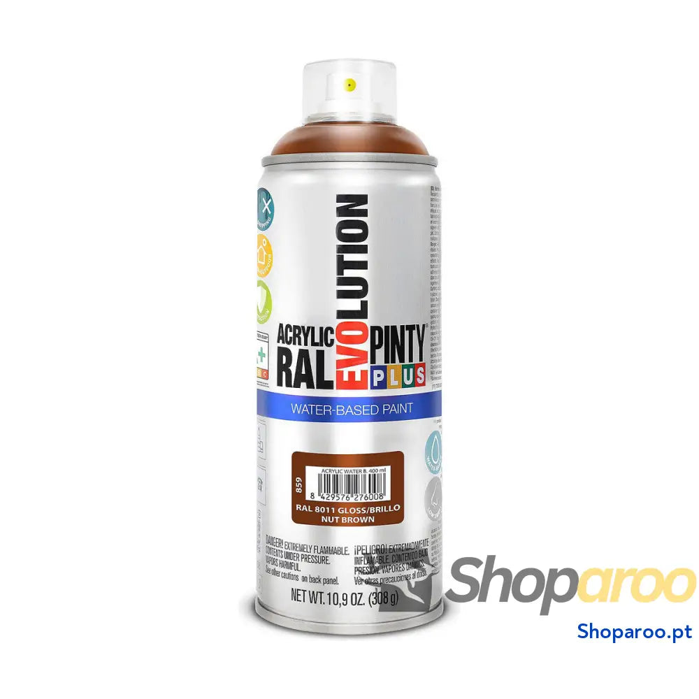 Tinta em spray Pintyplus Evolution RAL 8011 Base de água Nut Brown 400 ml