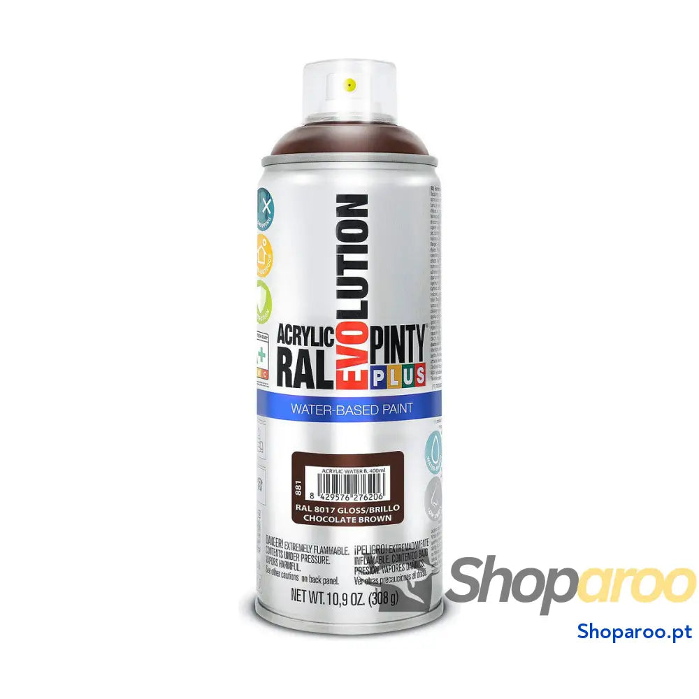 Tinta em spray Pintyplus Evolution RAL 8017 Base de água Chocolate 400 ml