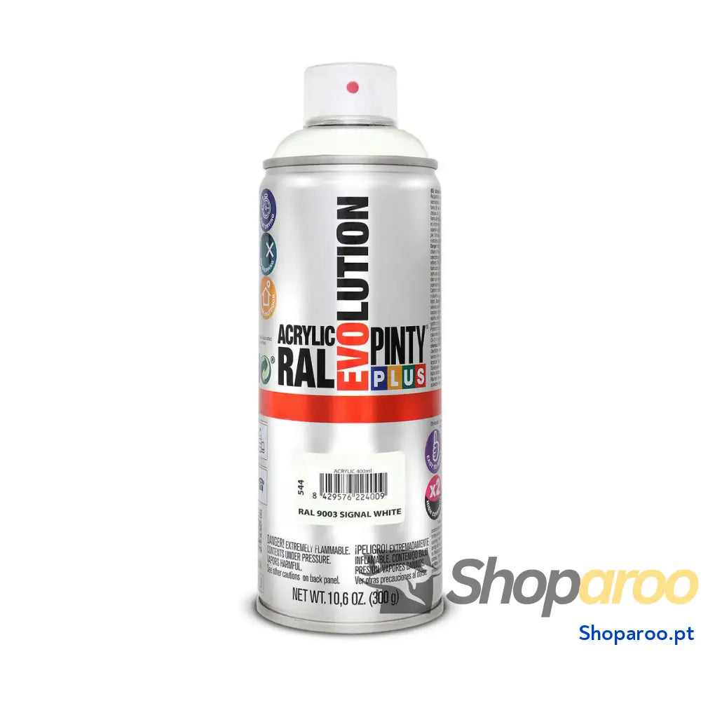 Tinta em spray Pintyplus Evolution RAL 9003 400 ml Signal White