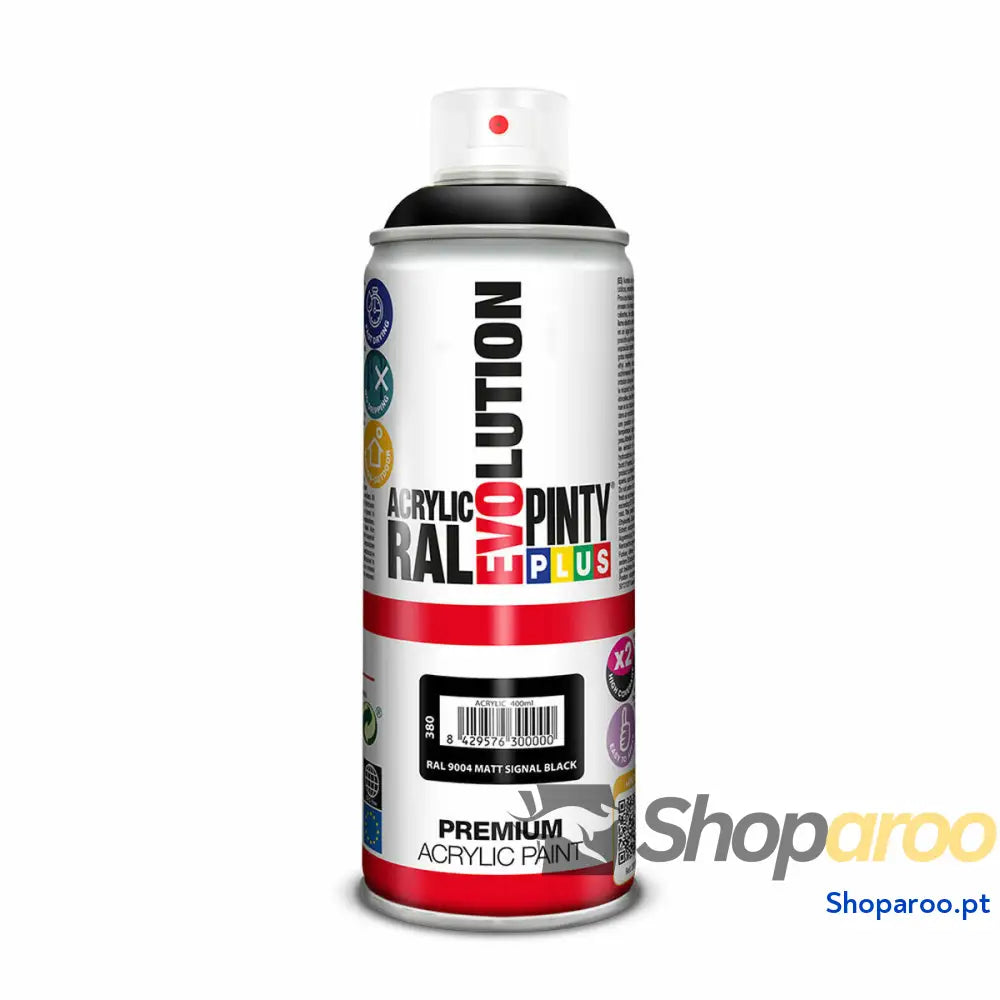 Tinta em spray Pintyplus Evolution RAL 9004 Signal Black 400 ml Mate