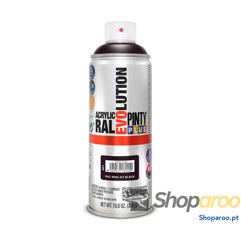 Tinta em spray Pintyplus Evolution RAL 9005 400 ml Jet Black