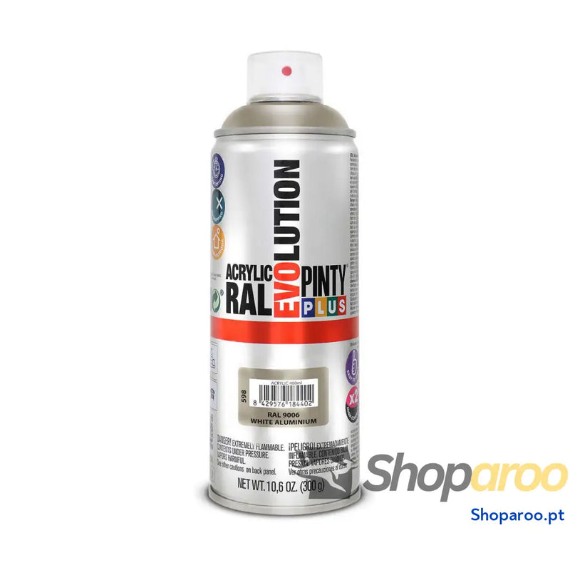 Tinta em spray Pintyplus Evolution RAL 9006 400 ml White Aluminium