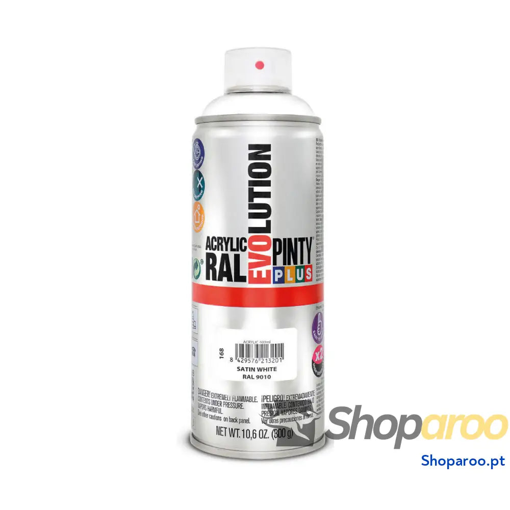 Tinta em spray Pintyplus Evolution RAL 9010 400 ml Acetinado Pure White