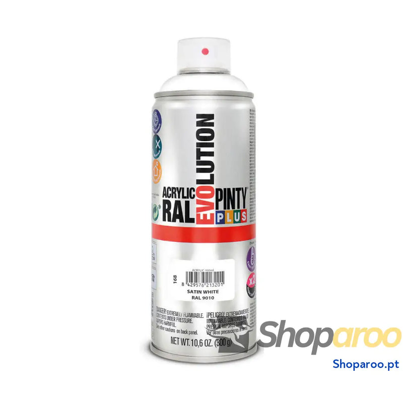 Tinta em spray Pintyplus Evolution RAL 9010 400 ml Acetinado Pure White