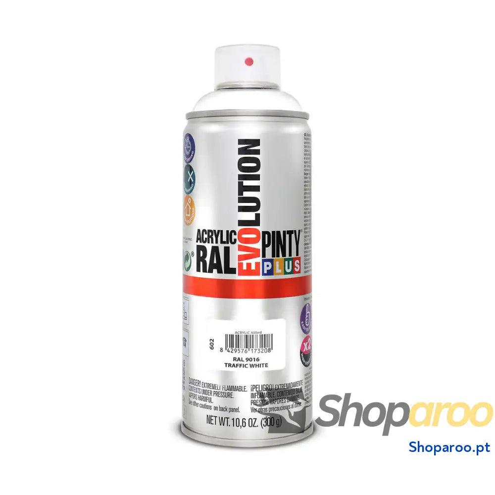 Tinta em spray Pintyplus Evolution RAL 9016 400 ml Traffic White