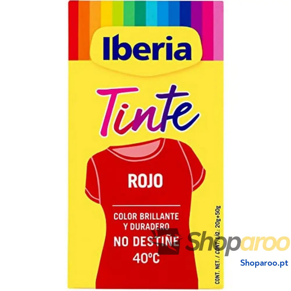 Tinta para Roupa Tintes Iberia 20 g Vermelho 40º C