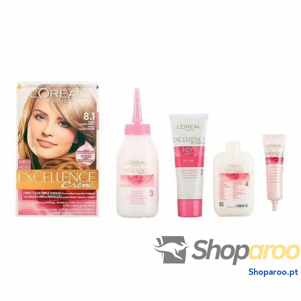 Tinta Permanente Excellence L'Oreal Make Up Excellence Louro Claro Cinza Nº 9.0-rubio muy claro Nº 8.0-rubio claro 192 ml