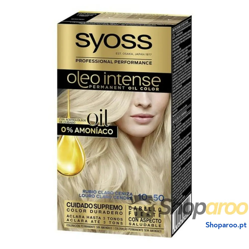 Tinta Permanente   Syoss Olio Intense Sem amoníaco Nº 10,50 Louro Claro Cinza