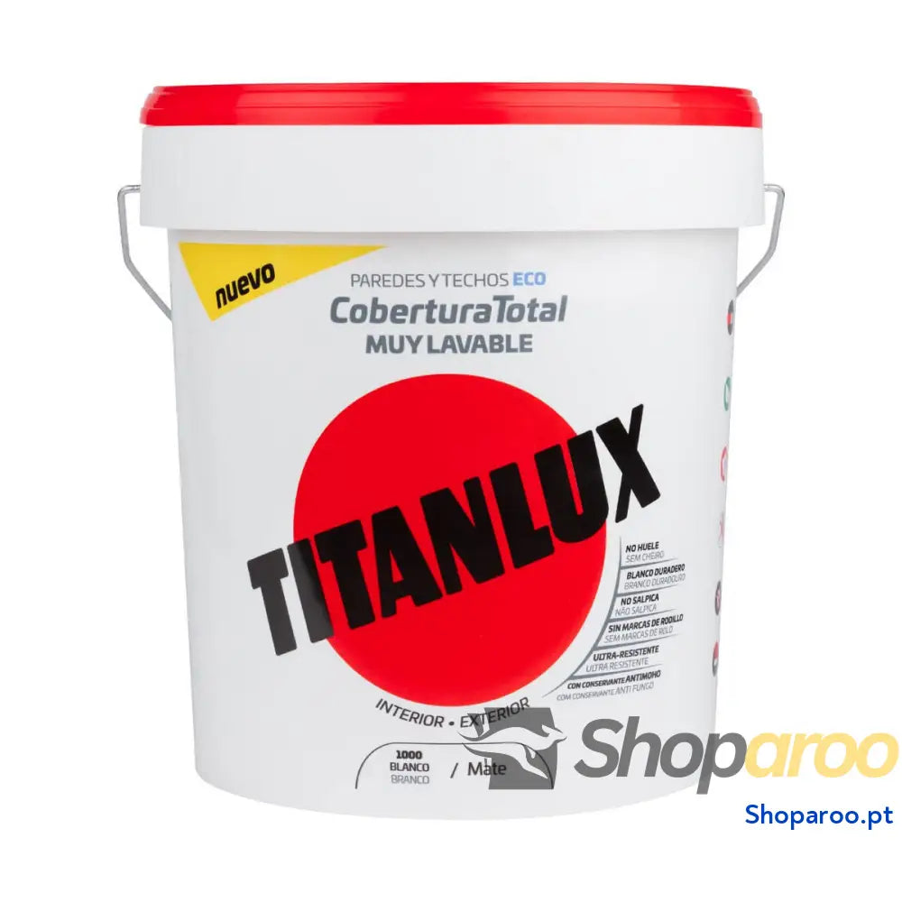 Tinta Plástica Titan 06t100005 Telhado Parede Lavável Branco Mate 4 L