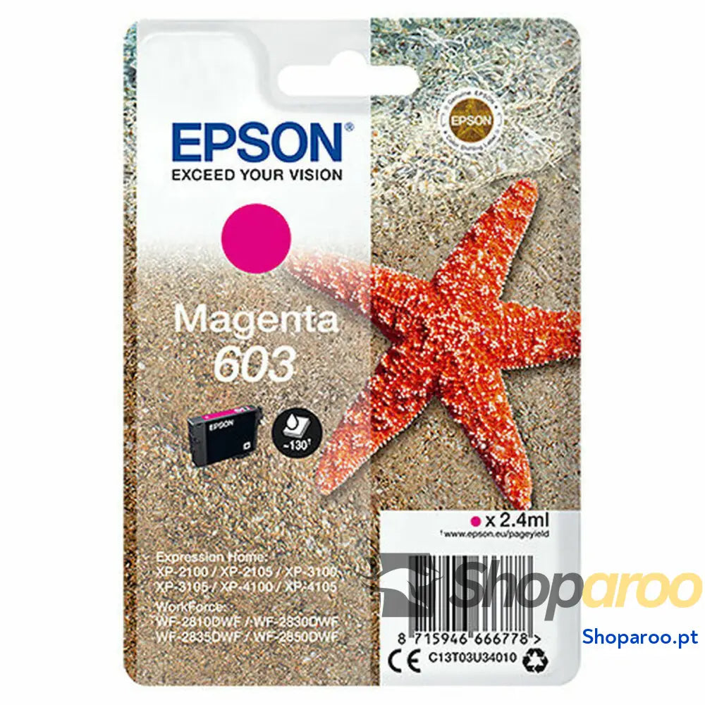 Tinteiro de Tinta Original Epson C13T03U34020 Magenta