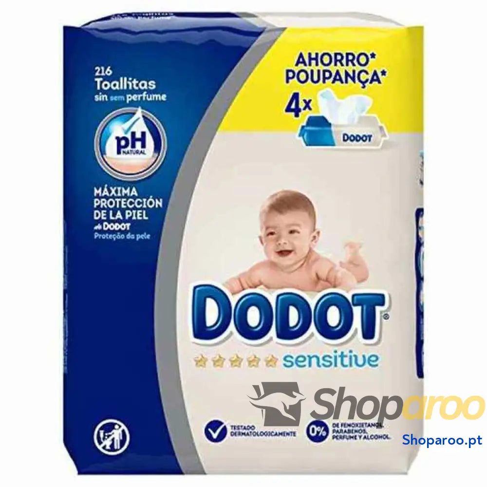 Toalhetes Sensitive PH Dodot 216 uds