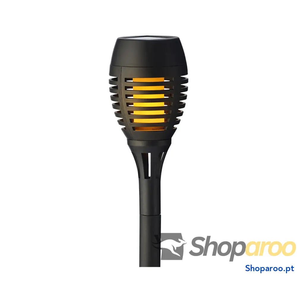 Tocha de Jardim Lumineo Preto Plástico Solar
