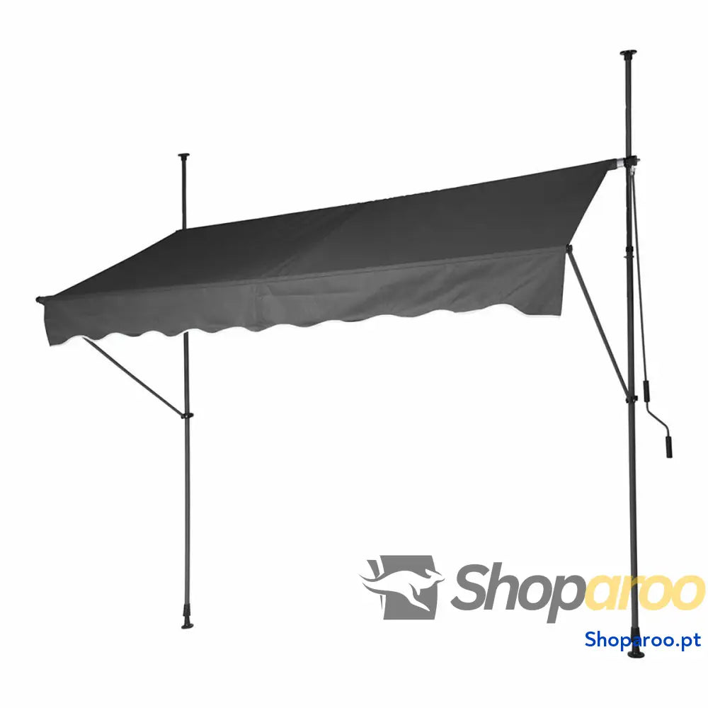 Toldo Ajustável Cinzento Poliéster 250 x 120 cm