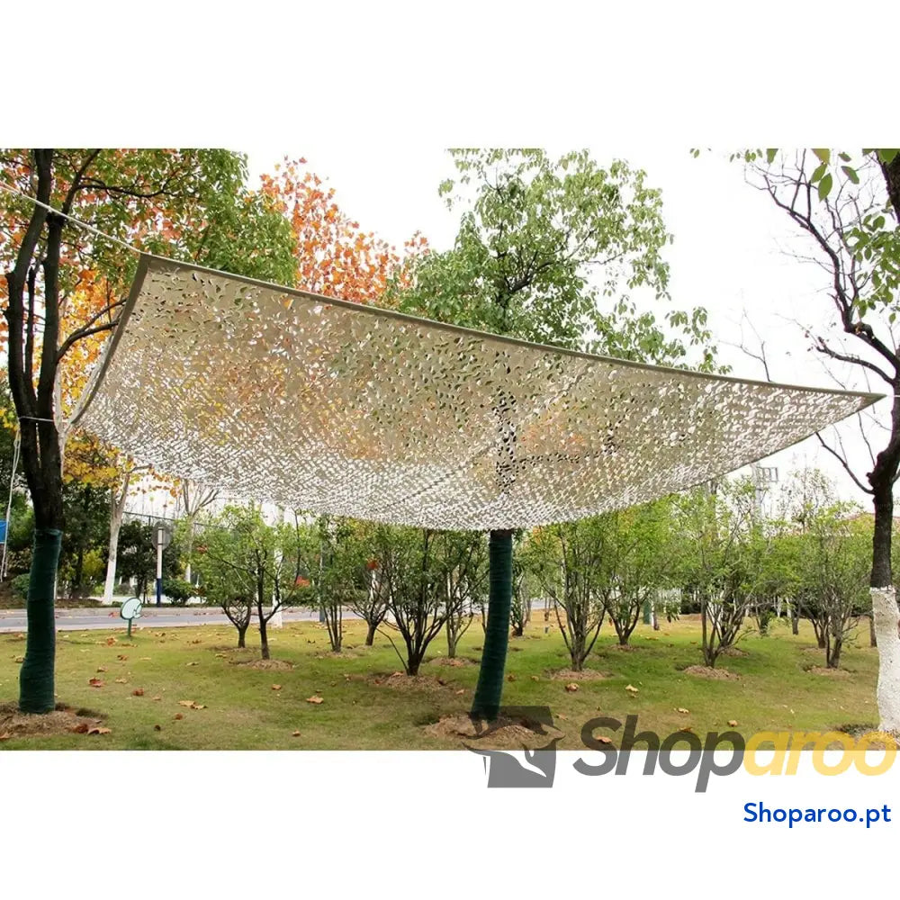 Toldo de Sombreamento Retangular Faura Branco Cinzento 3 x 4 m Reversível Camuflagem