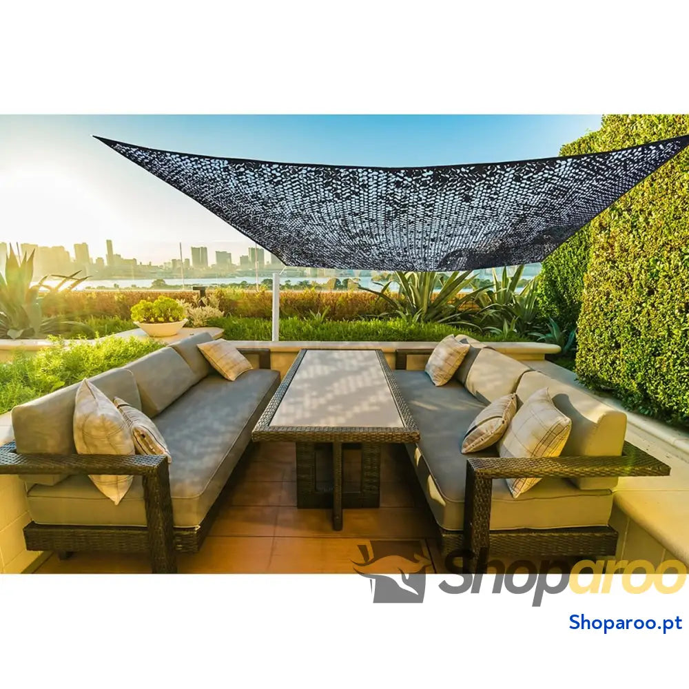 Toldo de Sombreamento Retangular Faura Preto 3 x 4 m Reversível Camuflagem