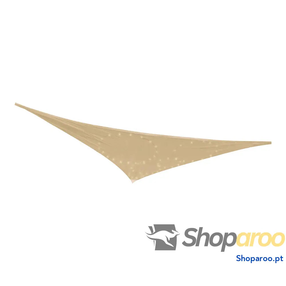 Toldo de vela Bege 3 x 3 x 3 m Leve LED Exterior Solar Toldo