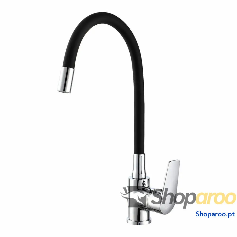 Torneira Monocomando EDM 01155 Baiona Preto Latão Zinco Flexível Cozinha