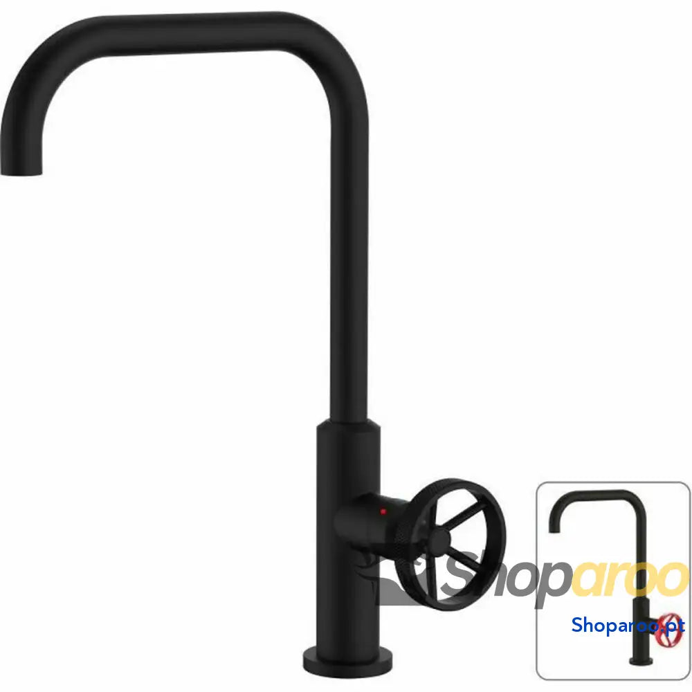 Torneira Monocomando Rousseau Preto Preto mate industrial