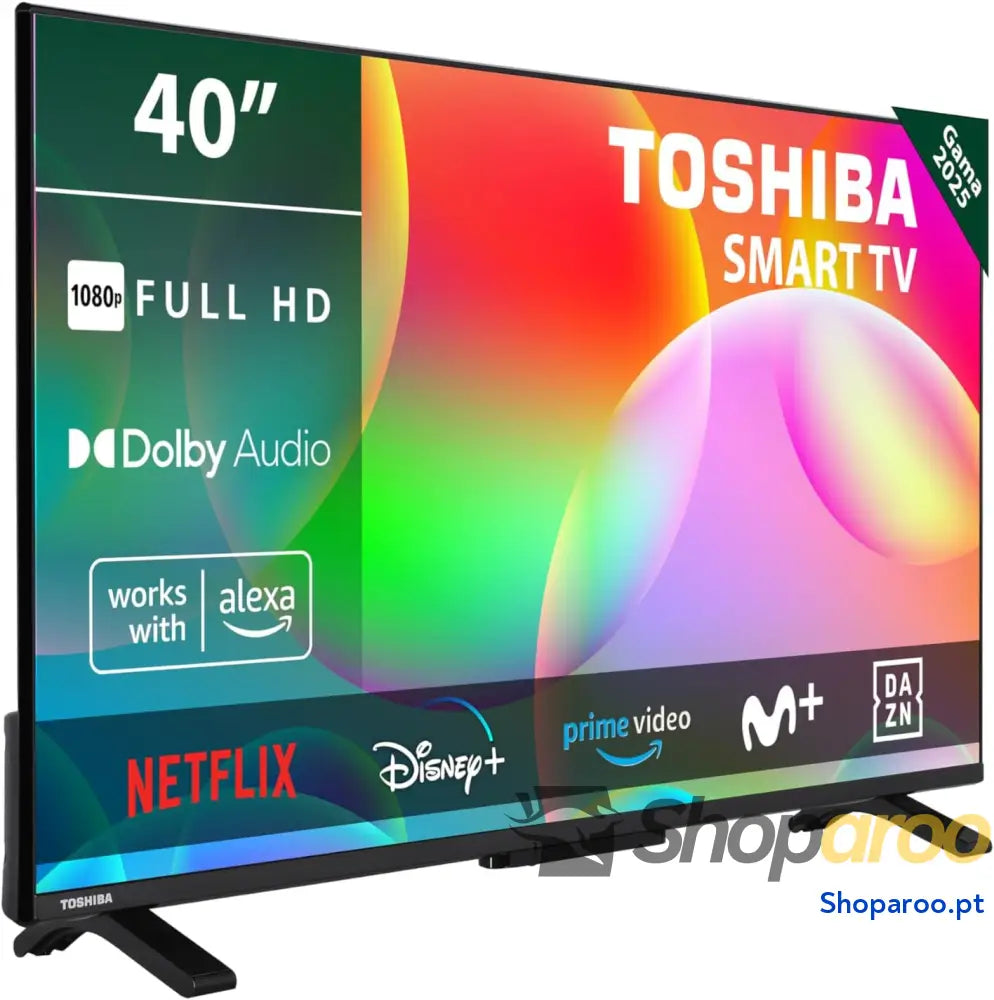 Toshiba 40LV2563DG Smart TV de 40’’ com resolução Full HD (1920 x 1080) HDR compatível assistente voz Alexa e Google
