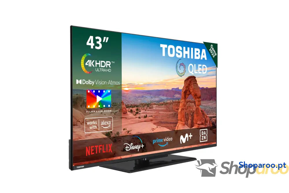 TOSHIBA 50UV2363DG Smart TV 4K UHD de 50’’ sem moldura com HDR10 Dolby Audio compatível Alexa e Google Assistant