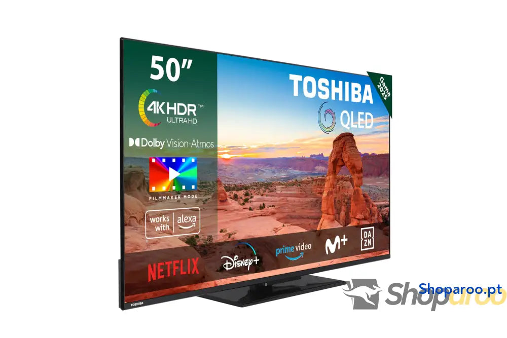 TOSHIBA 50UV2363DG Smart TV 4K UHD de 50’’ sem moldura com HDR10 Dolby Audio compatível Alexa e Google Assistant