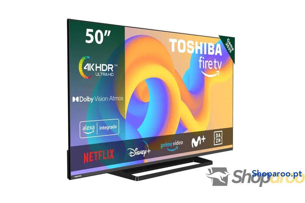 TOSHIBA 50UV2363DG Smart TV 4K UHD de 50’’ sem moldura com HDR10 Dolby Audio compatível Alexa e Google Assistant