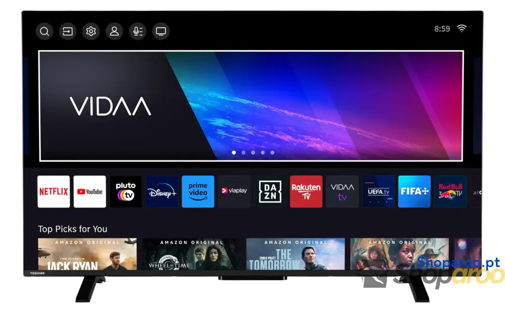 TOSHIBA 50UV2363DG Smart TV 4K UHD de 50’’ sem moldura com HDR10 Dolby Audio compatível Alexa e Google Assistant