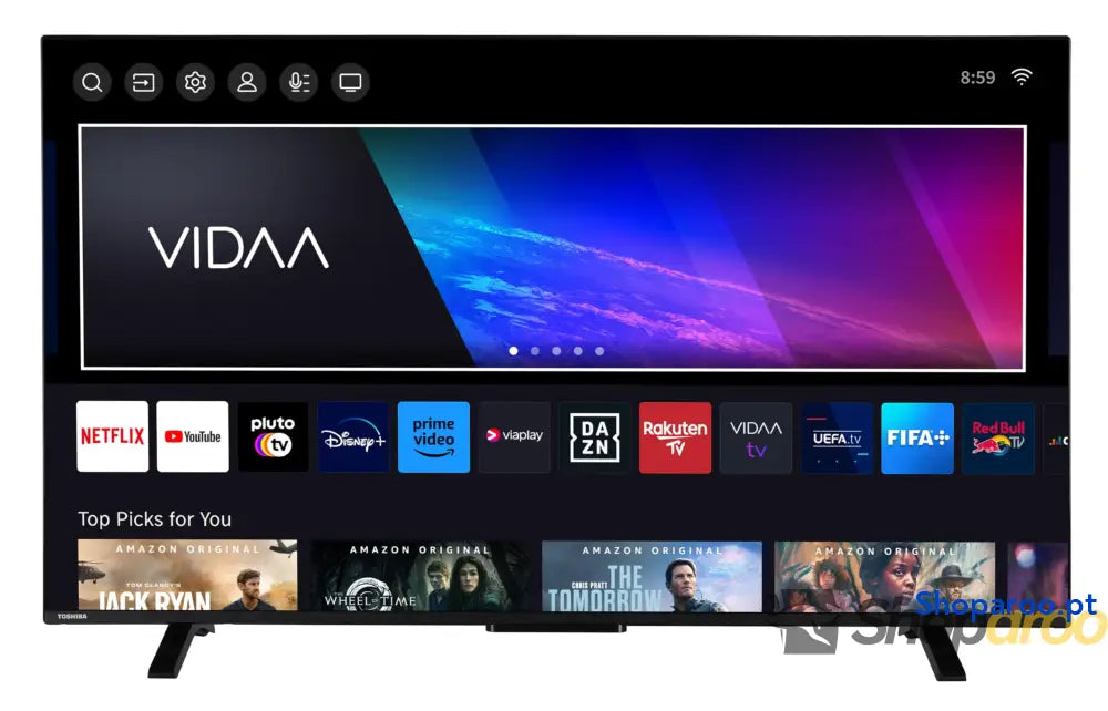 TOSHIBA 50UV2363DG Smart TV 4K UHD de 50’’ sem moldura com HDR10 Dolby Audio compatível Alexa e Google Assistant