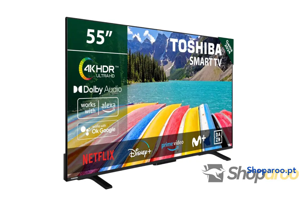 TOSHIBA 50UV2363DG Smart TV 4K UHD de 50’’ sem moldura com HDR10 Dolby Audio compatível Alexa e Google Assistant