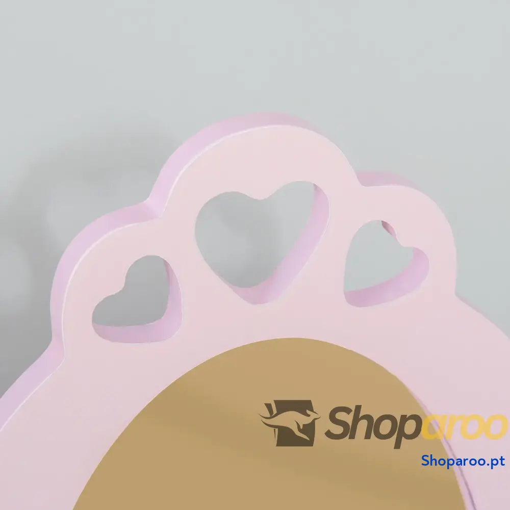 Toucador Infantil Princesa com Espelho e Banco Rosa