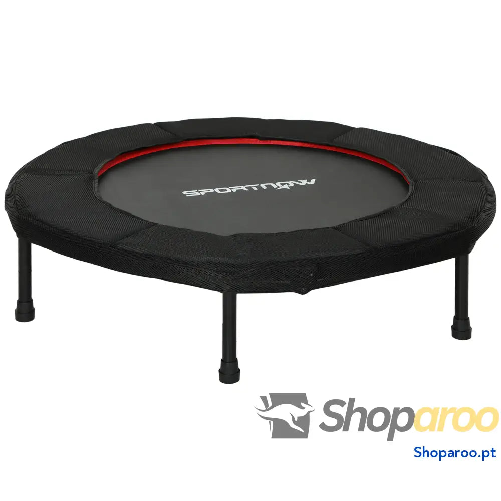Trampolim Fitness Dobrável 102 cm Vermelho Estrutura Antiderrapante
