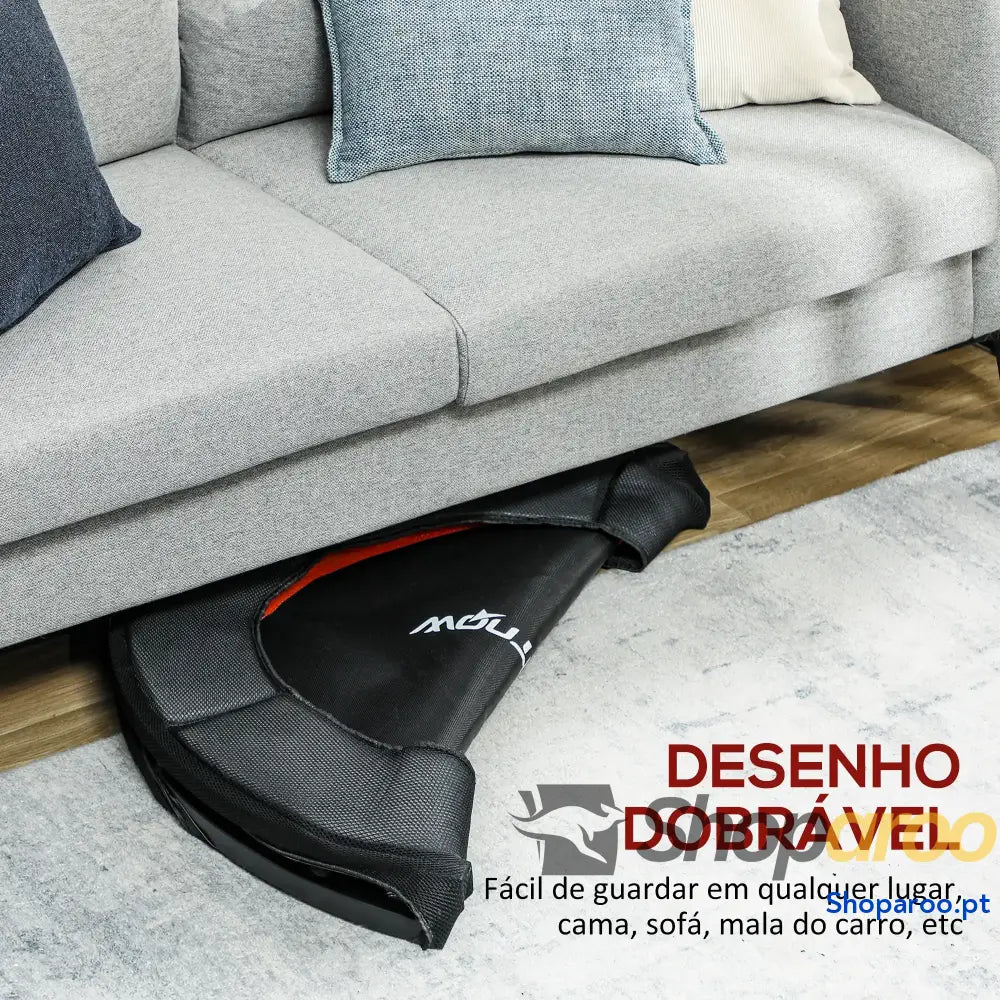 Trampolim Fitness Dobrável 102 cm Vermelho Estrutura Antiderrapante