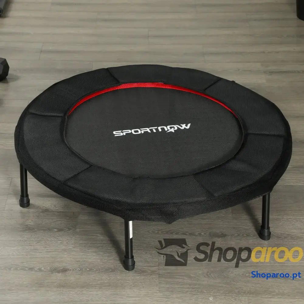 Trampolim Fitness Dobrável 102 cm Vermelho Estrutura Antiderrapante