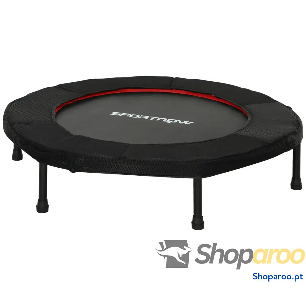 Trampolim Fitness Dobrável 102 cm Vermelho Estrutura Antiderrapante