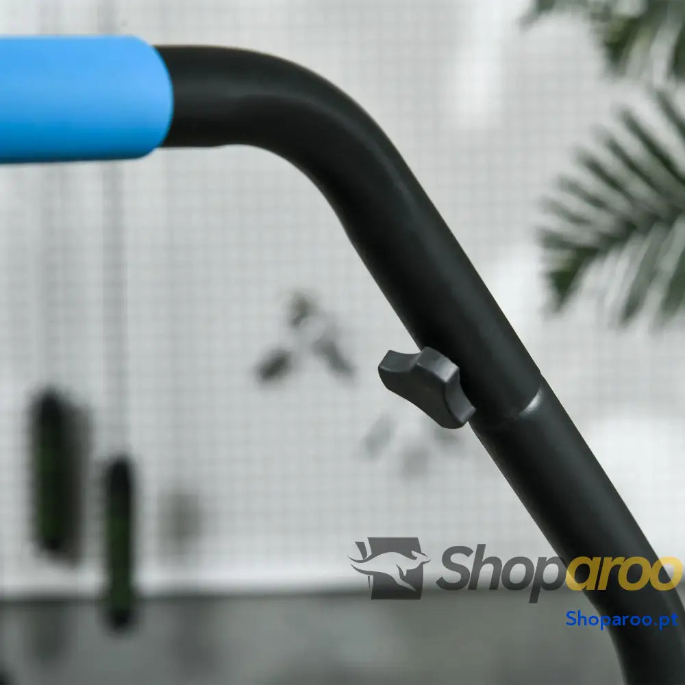 Trampolim Fitness Dobrável com Pega Ajustável em 4 Níveis Azul