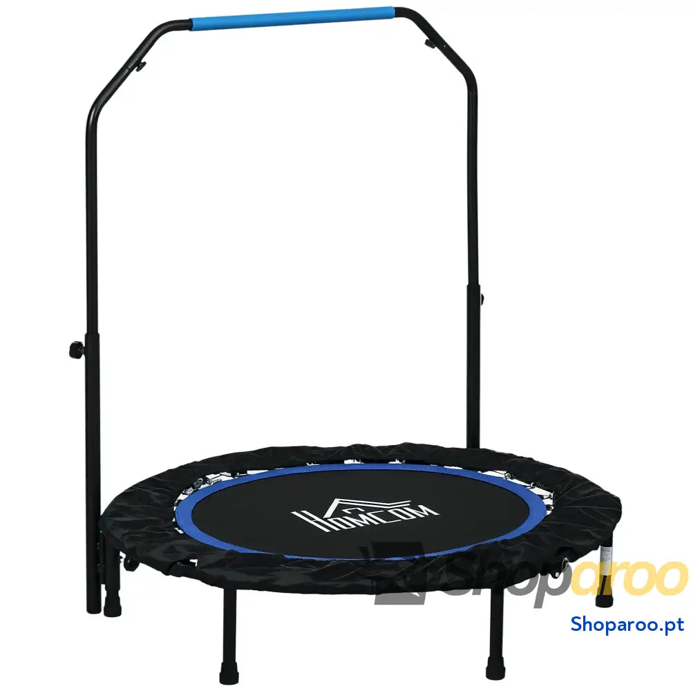 Trampolim Fitness Dobrável com Pega Ajustável em 4 Níveis Azul