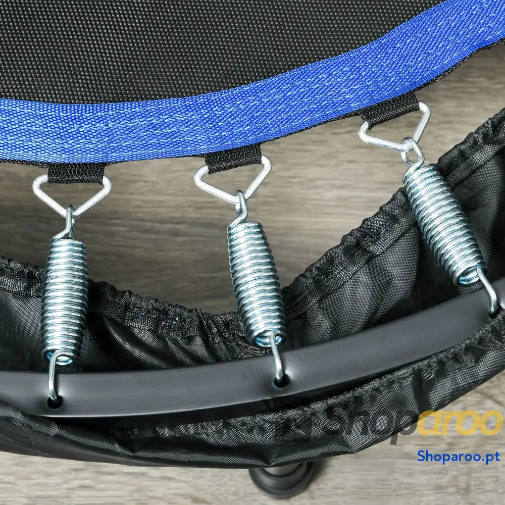 Trampolim Fitness Dobrável com Pega Ajustável em 4 Níveis Azul