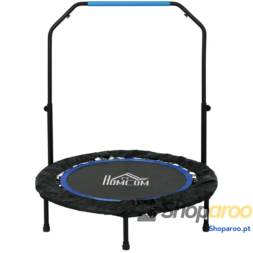 Trampolim Fitness Dobrável com Pega Ajustável em 4 Níveis Azul