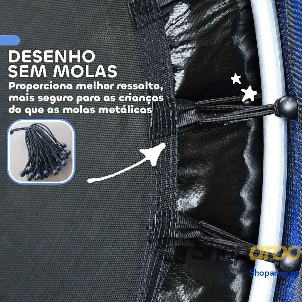 Trampolim Infantil Azul com Rede de Segurança para Crianças 3 a 6 Anos