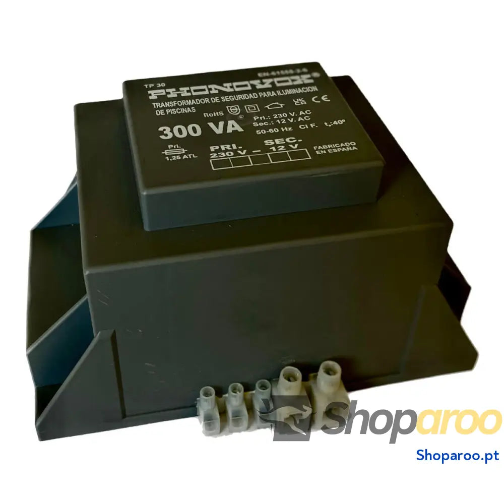 Transformador de segurança para iluminação de piscinas PHONOVOX tp30300 300 VA 12 V 230 V 50-60 Hz 16,5 x 11,1 x 9,4 cm
