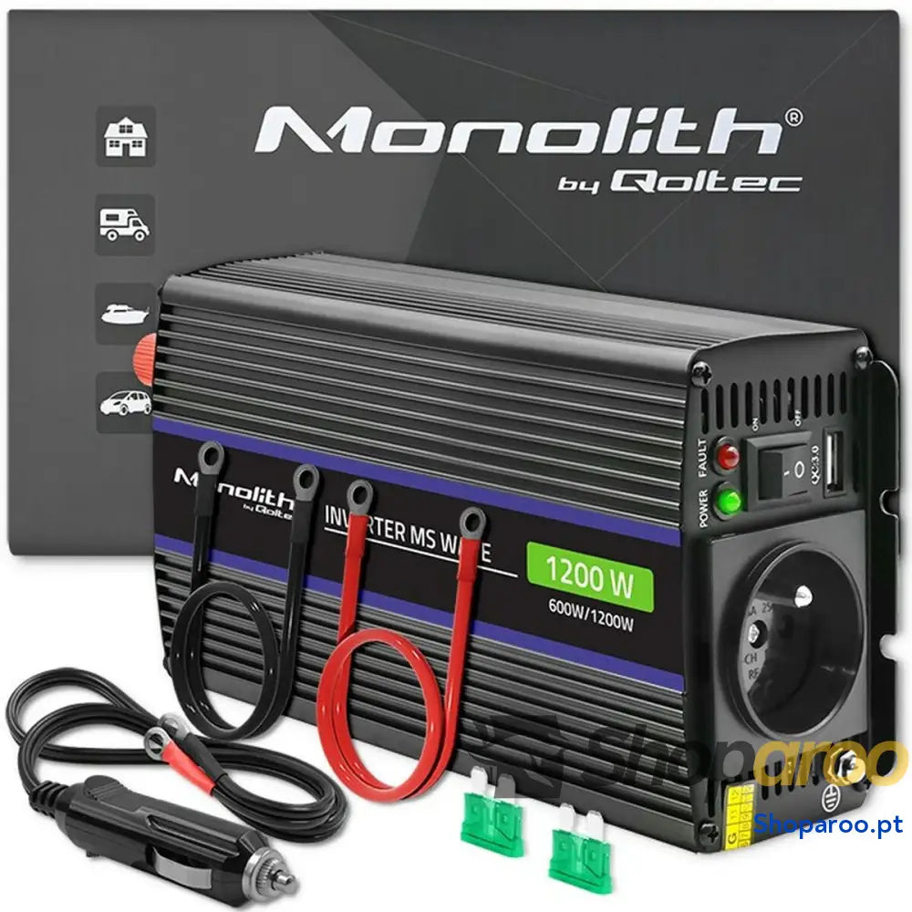 Transformador portátil para carros Qoltec 51925 1 Peça