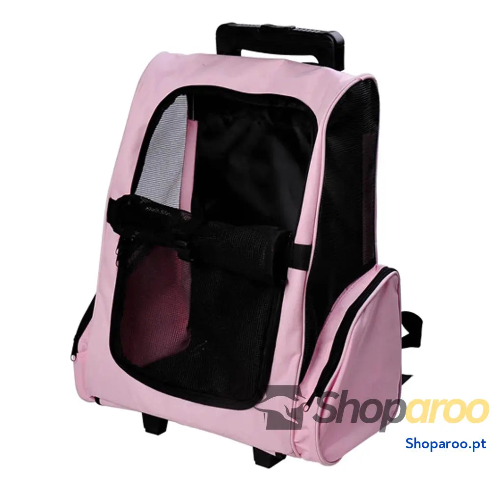 Transportadora 2 em 1 para Animais de Estimação Mochila e Carrinho Vermelha