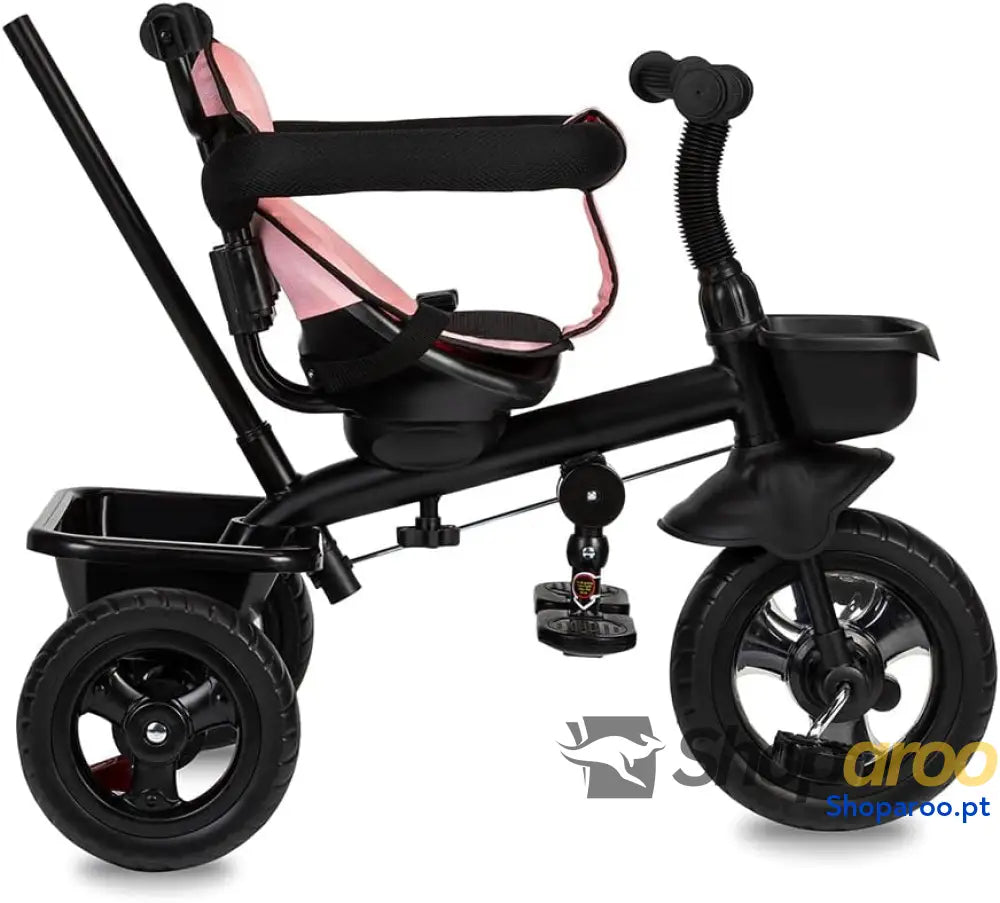Triciclo infantil MoMi TELDE 5 em 1 triângulo com assento giratório de 360° cinto segurança 3 pontos apoio para os pés