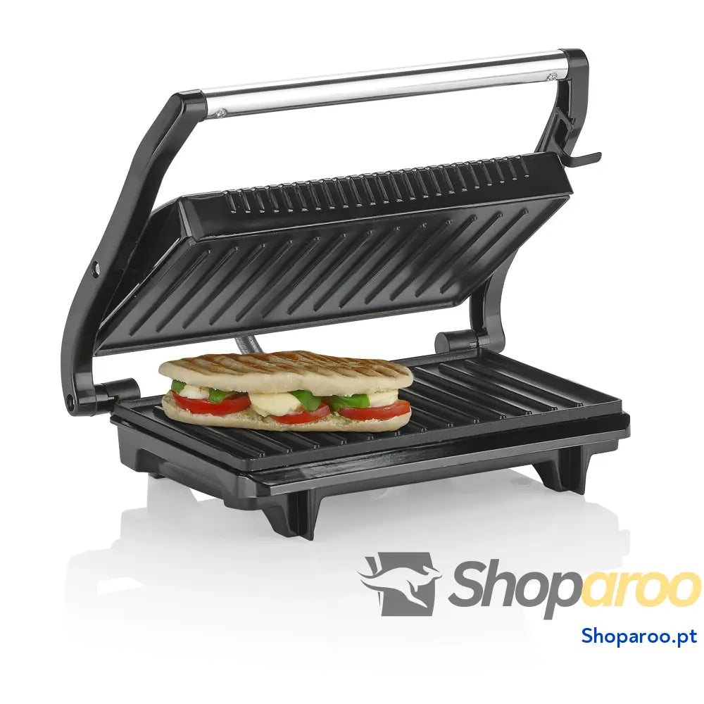 Grelha elétrica com superfície de cozinha 22,5 x 14 cm revestimento antiaderente tampa flutuante livre BPA e PFOA