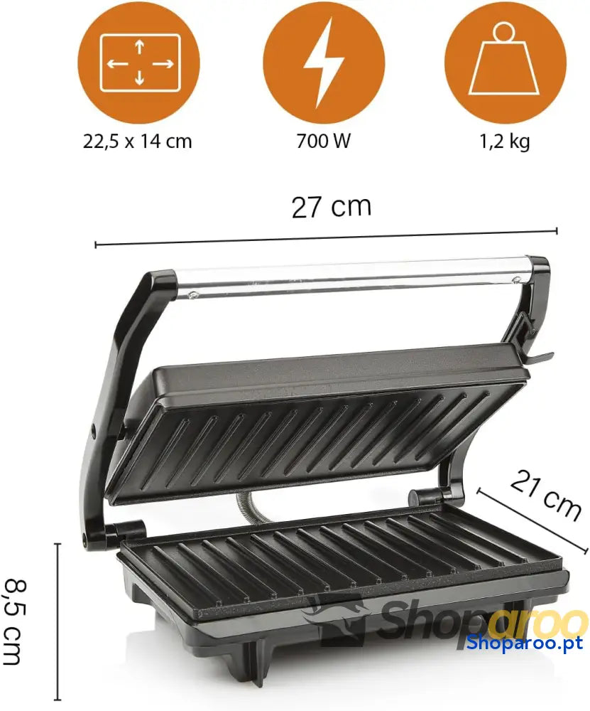 Grelha elétrica com superfície de cozinha 22,5 x 14 cm revestimento antiaderente tampa flutuante livre BPA e PFOA