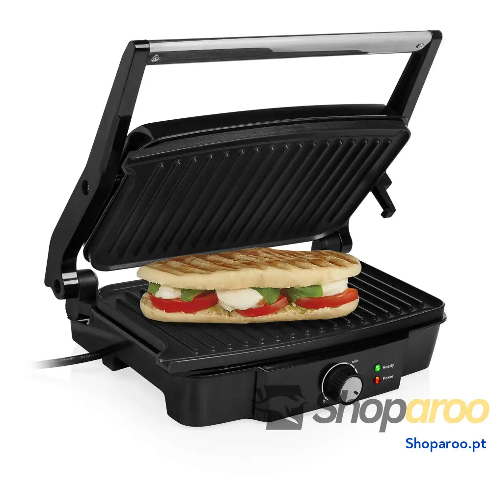 Grelha elétrica com superfície de cozinha 22,5 x 14 cm revestimento antiaderente tampa flutuante livre BPA e PFOA