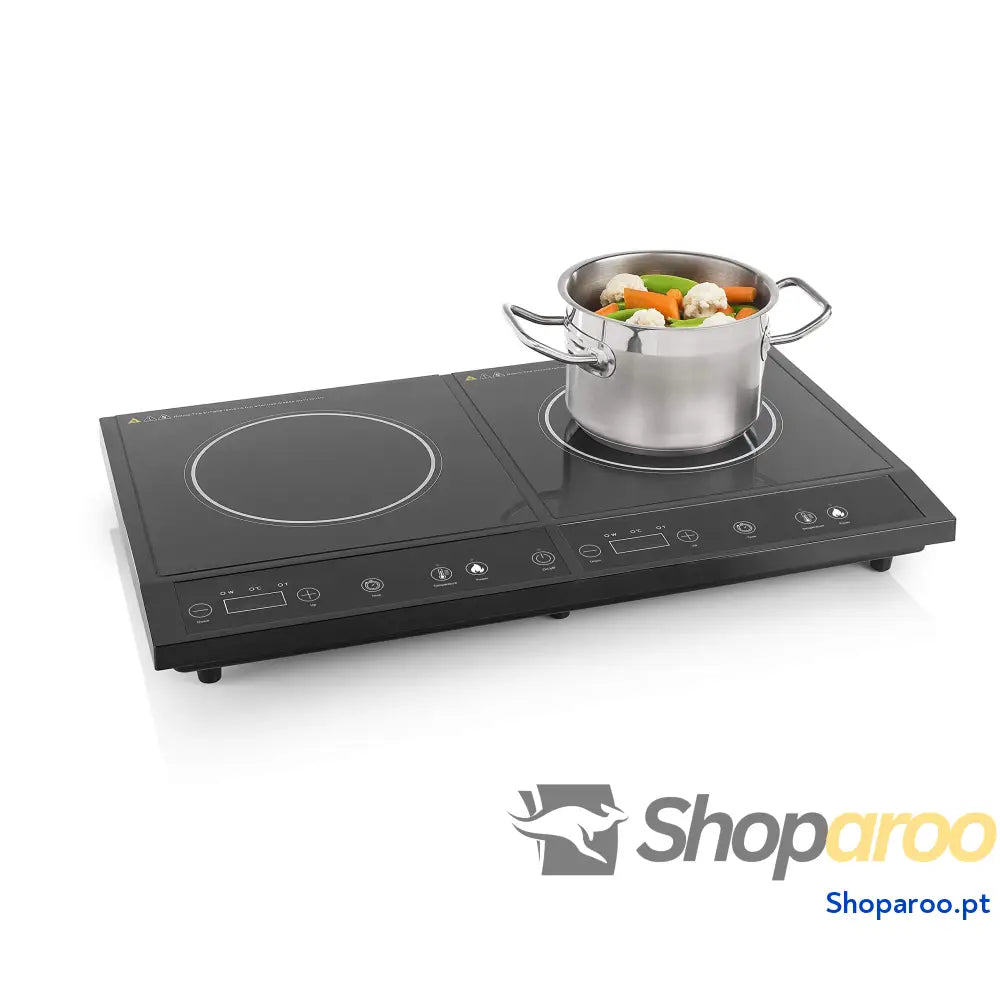 Tristar Placa de indução dupla ⌀19 e ⌀16 cm 10 níveis potência 3500 W baixo consumo temporizador integrado com proteção