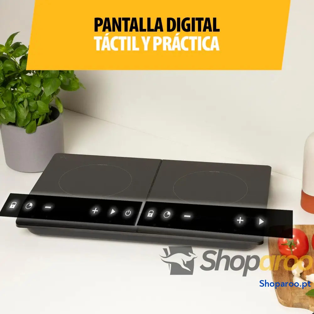 Tristar Placa de indução dupla ⌀19 e ⌀16 cm 10 níveis potência 3500 W baixo consumo temporizador integrado com proteção