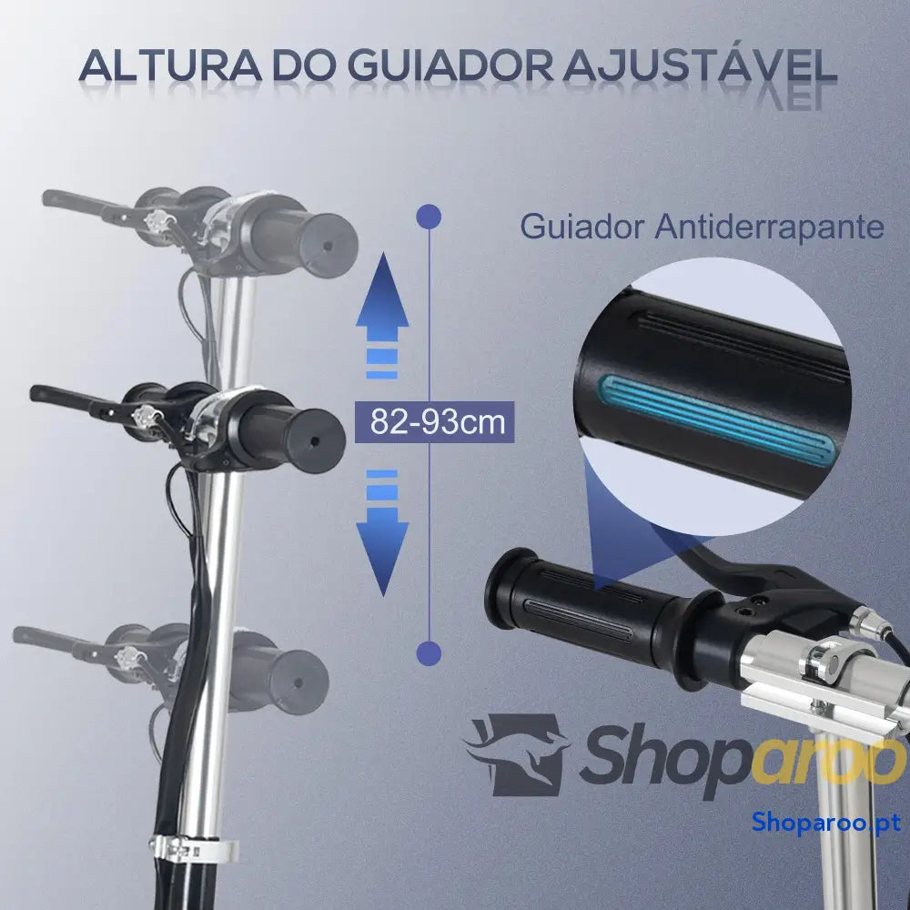 Trotinete Elétrico Dobrável Infantil com Altura Ajustável 50kg Preto