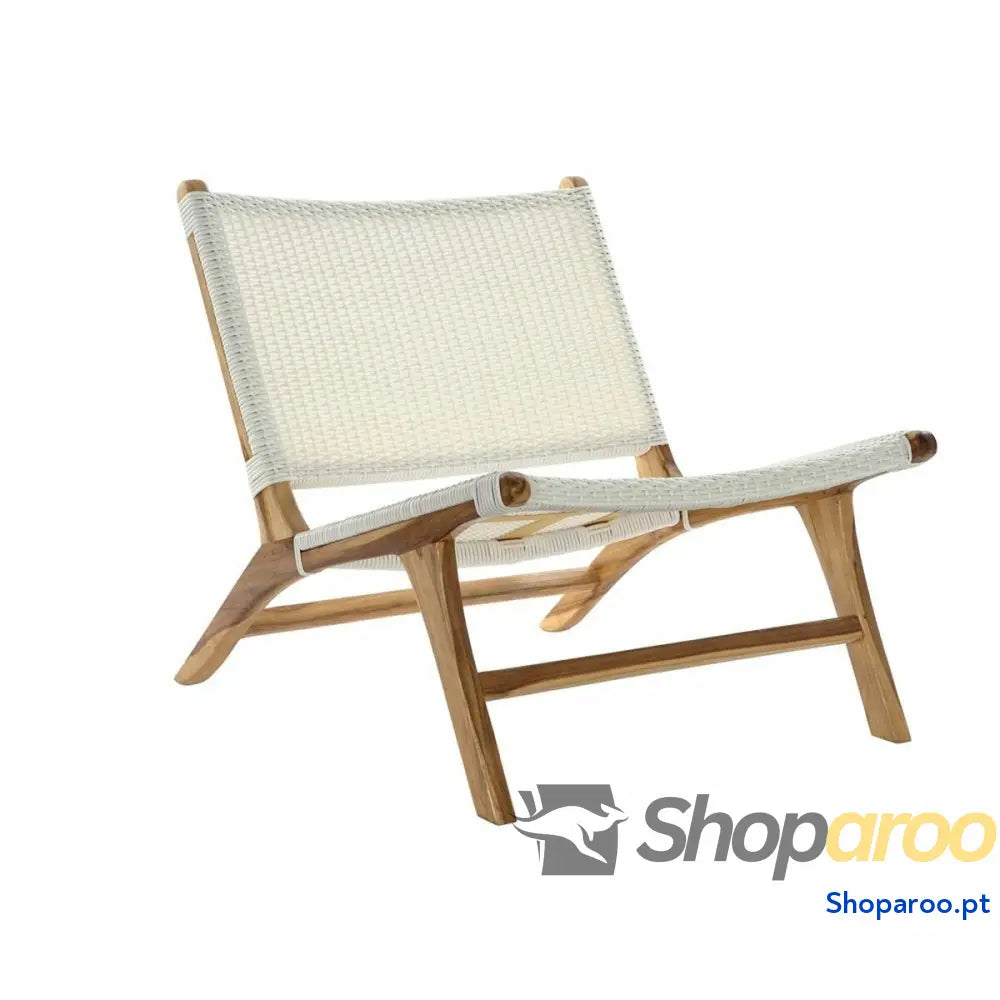 Tuinstoel DKD Home Decor MB-177833 Branco Natural PVC Teca 65 x 80 x 68 cm